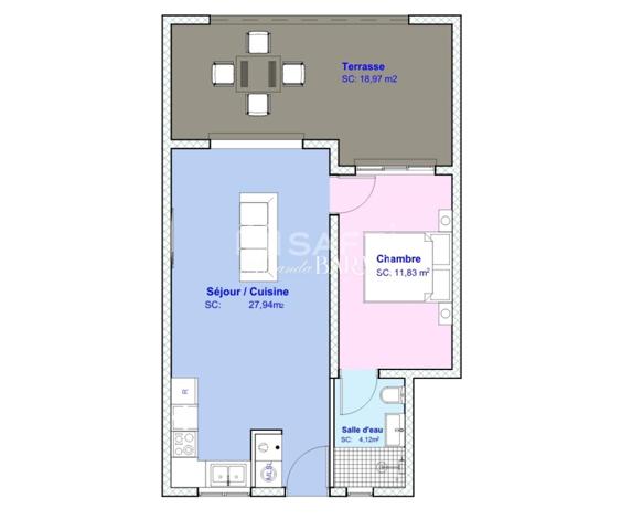 Vente 2 Pièces 44 m² Neuf (VEFA)