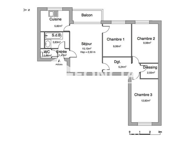 Location Appartement 4 pièces 66.89 m² - PETITES ROCHES Dijon 21000