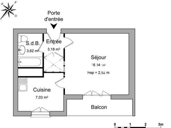 Location Studio 30.67 m² - 29 F BD LAENNEC Saint Brieuc 22000