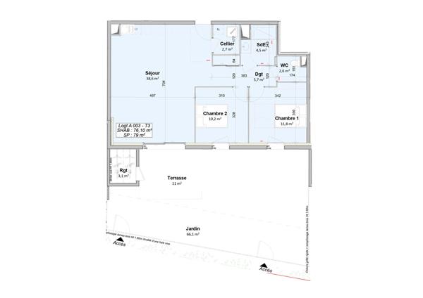 Appartement Givrand 3 pièce(s) 76.1 m2