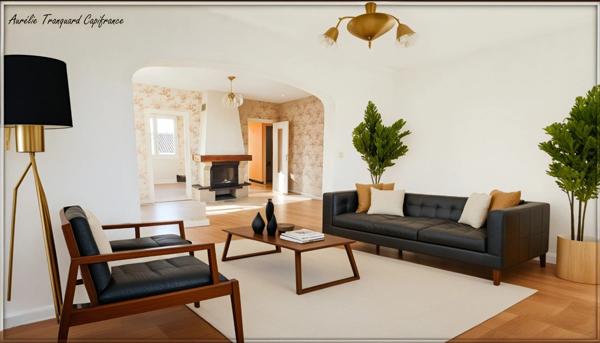 Maison à vendre 6 pièces proche SAINT JEAN D'ANGELY composée de 4 chambres, terrain clos et arboré avec sous sol aménagé
