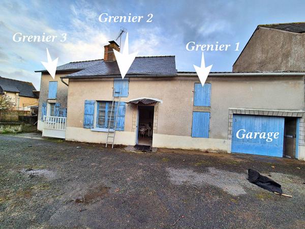 Maison entièrement à rénover avec garage, petit jardin , Terranjou