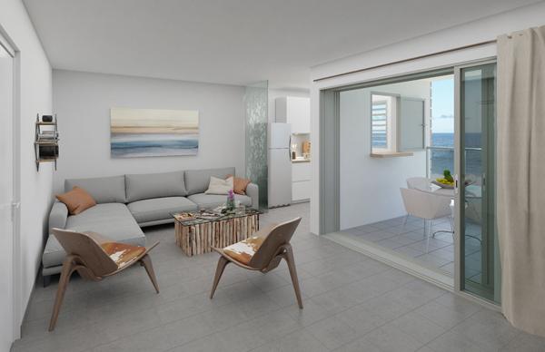 A VENDRE T2 NEUF AVEC VUE MER ET PISCINE A ROYAL KEY LE MOULE
