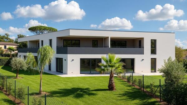 Appartement de type F3 de 73,9 m² + 25 m² de terrasse + 240 m² de jardin + box en supplément