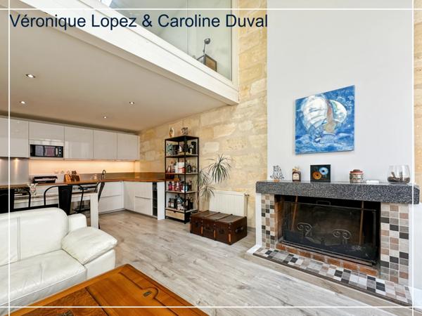 Bordeaux (33), quartier Saint-Michel, superbe appartement T3 en duplex dans un bel immeuble en pierre
