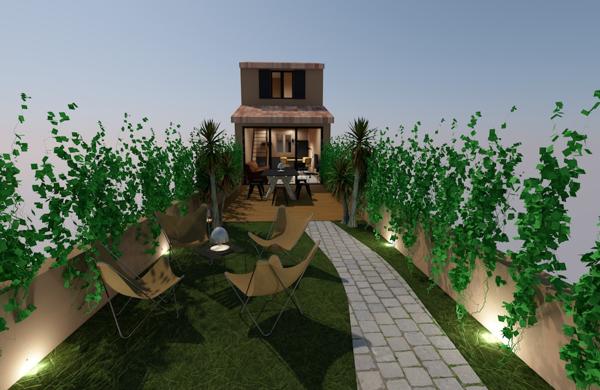 Au pied de la Cité maison avec patio, dépendance et jardin
