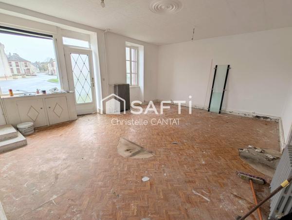 Maison de village, 4 chambres, terrain, garage.