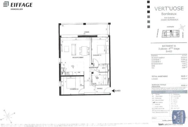Appartement à louer 3 pièces 68.51m²