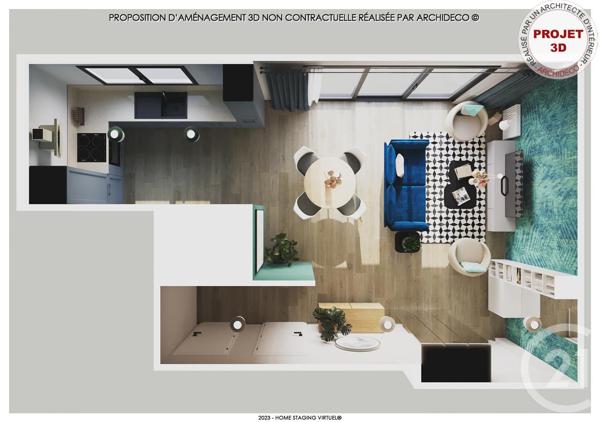 Appartement F3 à vendre  3 pièces - 61,90 m2 DONVILLE LES BAINS - 50