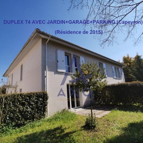 Appartement T4 de 74m² en duplex avec jardin, garage et parking à Mérignac