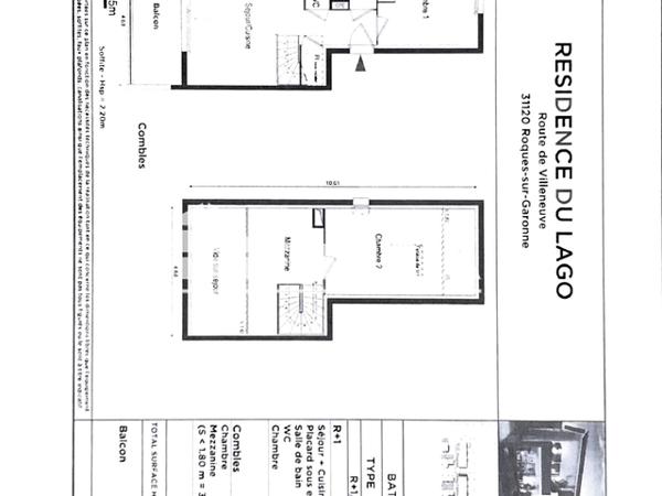 Location Appartement 3 pièces 61.7 m² - 32 ROUTE DE VILLENEUVE Roques 31120