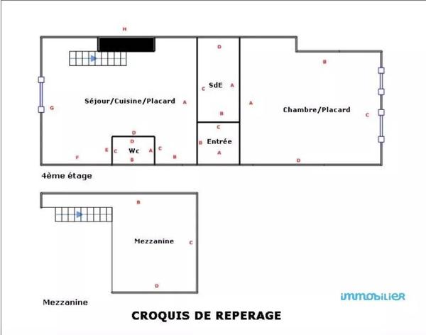 T3 dernier étage en duplex