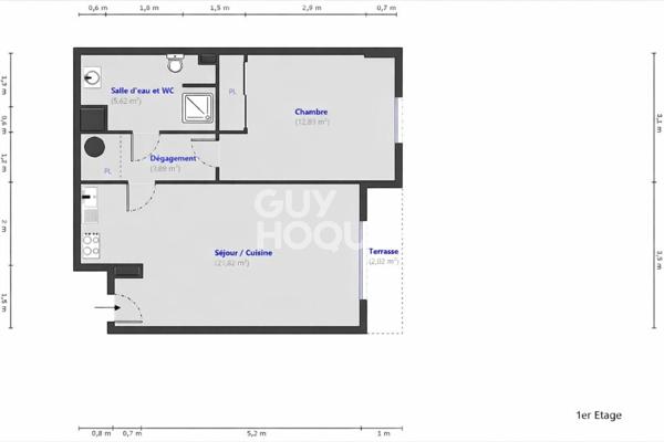 Nice Riquier - 2 piéces avec box inclu