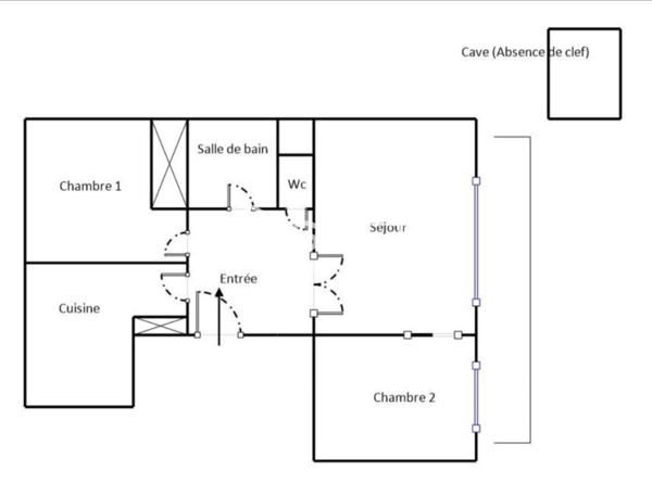 Appartement 61m2 + balcon entre gare & plateau