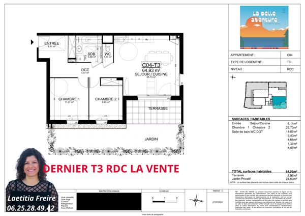 Appartement 3 pièces - 64 m²