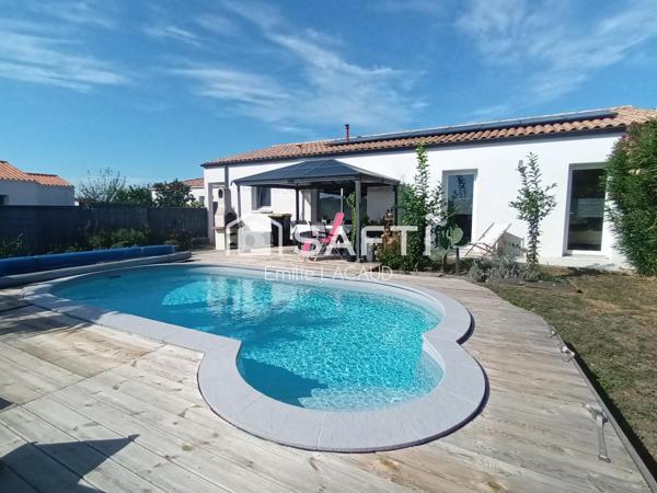 Maison T4 plain-pied avec garage et piscine
