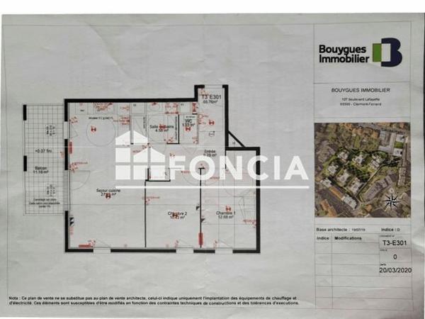 Location Appartement 3 pièces 65.76 m² - 127 BOULEVARD LAFAYETTE Clermont-ferrand 63000