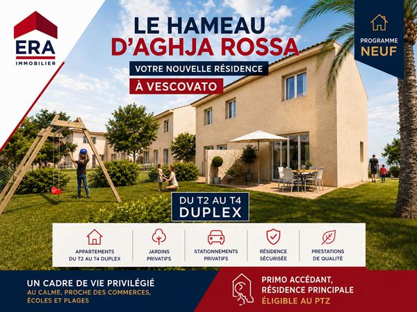 A Vendre Programme neuf-LE HAMEAU D'AGHJA ROSSA - VESCOVATO