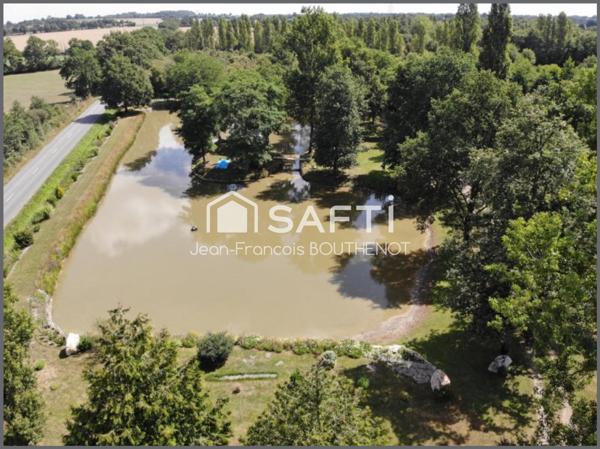 Terrain de loisirs avec son étang