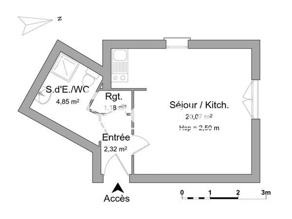 Location Studio 28.42 m² - 93-99 RUE CHARLES LEGENDRE Limoges 87000