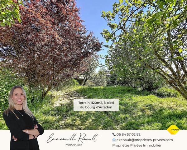 Arradon, à pied du bourg · Terrain d'exception de 1120 m² · Rare opportunité · Division possible