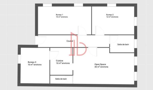 Bureau de 96 m² à louer à Bordeaux Saint-Michel - Victoire