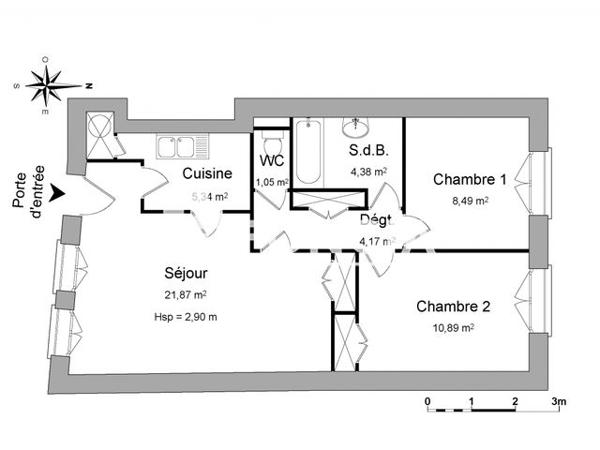 Location Appartement 3 pièces 56.2 m² - 41 RUE SAINT NICOLAS Rouen 76000