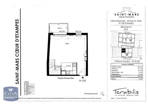 Appartement à louer 3 pièces 60.4m²