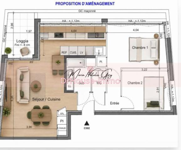 Appartement à vendre 3 pièces de 67 m²