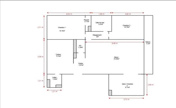 Appartement à vendre |  Nantes |  4 pièces | 74 m²