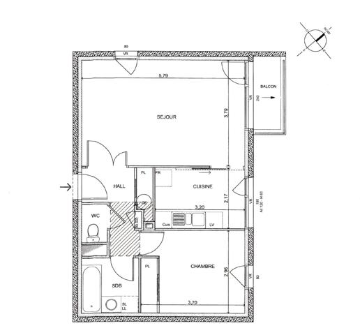 Appartement Thouaré Sur Loire 2 pièces 50.53 m2