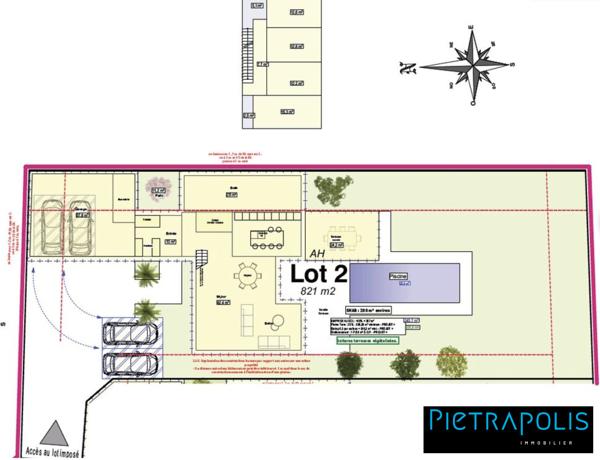 Magnifique Terrain plat de 821m2 viabilisé au centre de Genas !