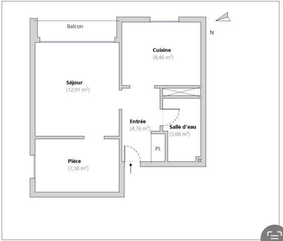 Appartement Annecy 2 pièce(s) 37 m2