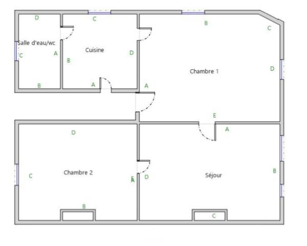 Appartement 3 pièce(s) 2 chambre(s) 61.34 m²