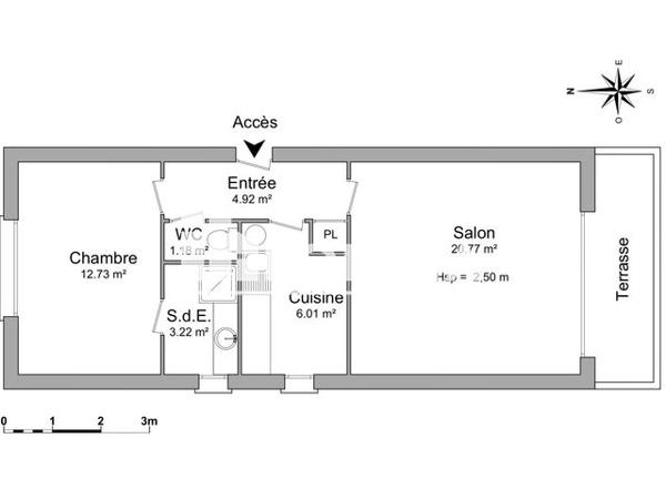 Location Appartement 2 pièces 48.83 m² - 2 AVENUE MONSEIGNEUR CHAUVIN Jonzac 17500