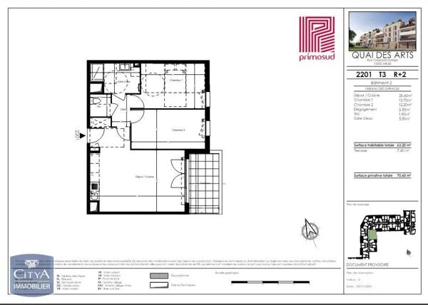 Appartement à louer 3 pièces 63.2m² Arles (13200)