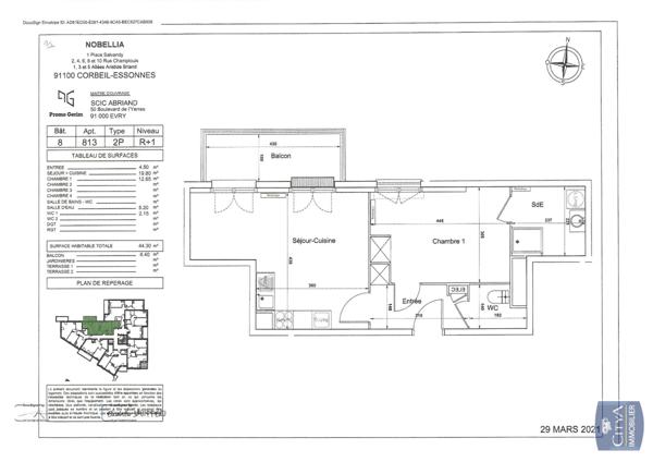Location appartement Corbeil-Essonnes (91100) 2 pièces 44.3m²