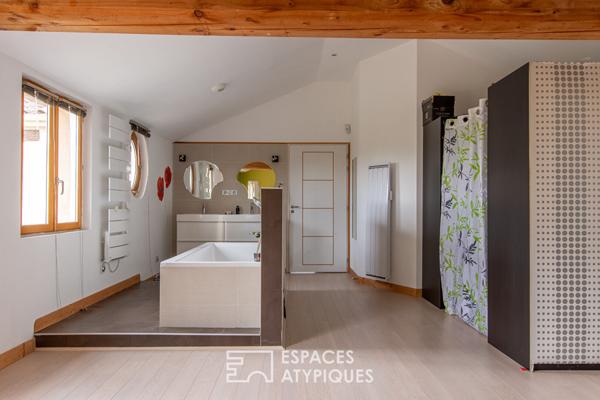 Fermette rénovée avec piscine