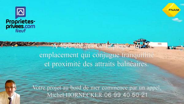 À 150 m de la plage. T3 lumineux de plus de 63 m² exposé Ouest avec 2 parkings