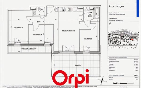 Appartement à vendre    4 pièces • 75,25 m2 La Londe-les-Maures