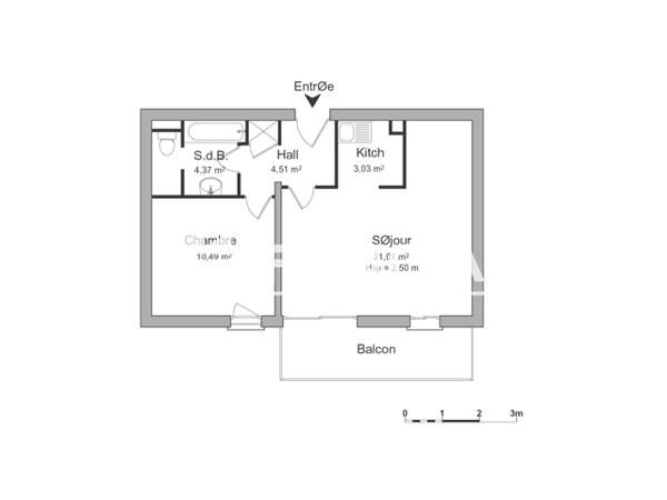 Location Appartement 2 pièces 43.41 m² - 59 AVENUE MARECHAL JUIN Perpignan 66000