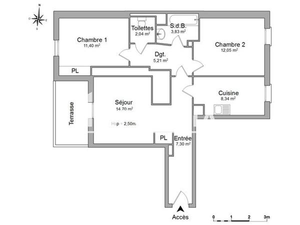 Location Appartement 3 pièces 64.87 m² - 26 RUE DE TOUL Nantes 44000