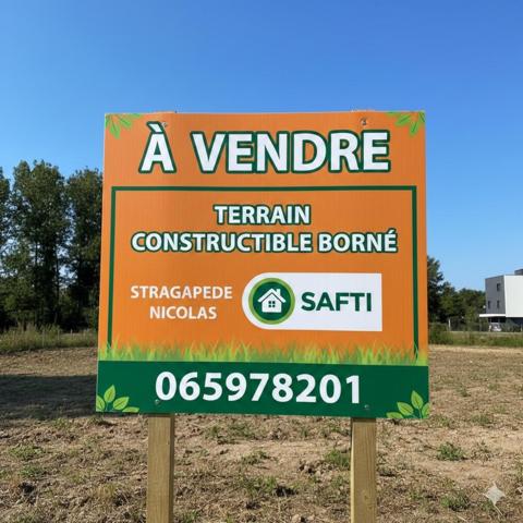 Terrain constructible borné env 700m2