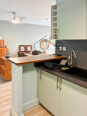 Saint-Gilles les Bains – T2 raffiné aux prestations soignées, varangue, jardin privatif et garage box