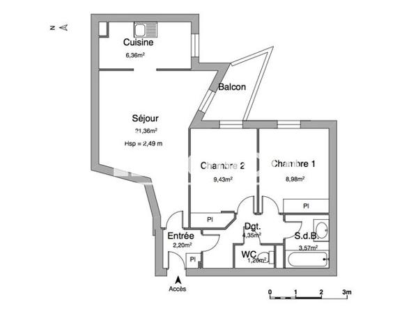 Location Appartement 3 pièces 57.51 m² - MOUSSE-4,6 CHEMIN DES ECOLES Le Plessis-robinson 92350