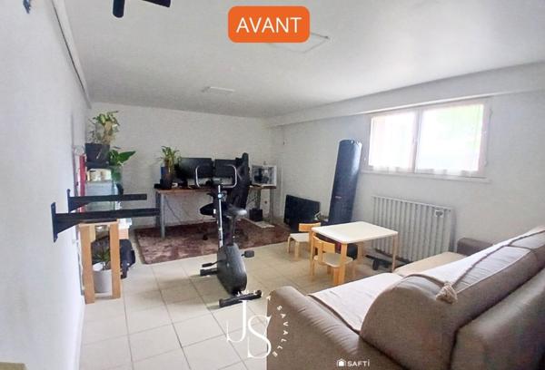 Maison de plain-pied sur sous-sol semi-enterré, refaite à neuf