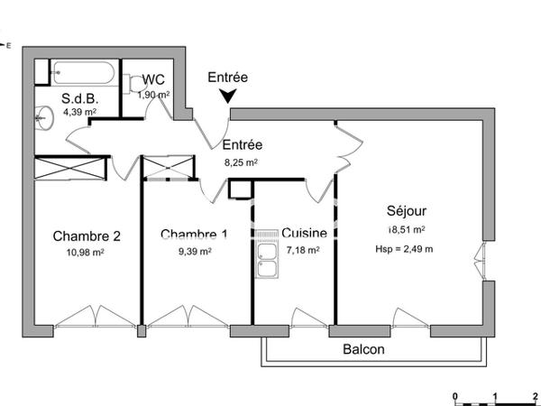 Location Appartement 3 pièces 60.6 m² - 26 A 34 RUE DE LA REPUBLIQUE Luce 28110