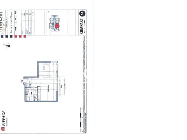 Location Appartement 2 pièces 44.6 m² - 17 - 21 RUE DE LA CROIX D'AUYOT Nancy 54000
