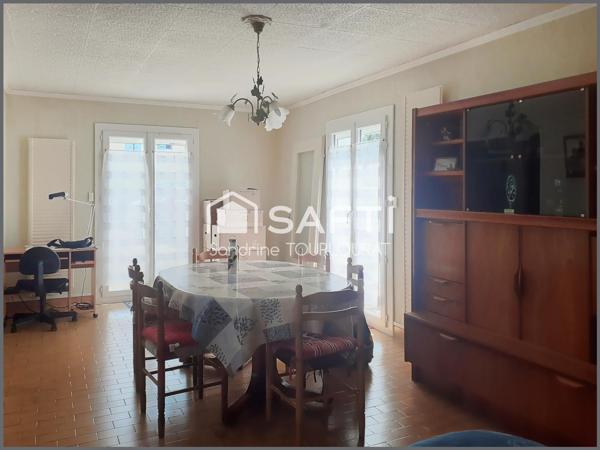 Maison 95 m2, 3 chambres avec garage et jardin