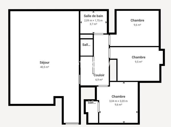 Appartement 4 pièces - 87 m² Exclusivité efficity